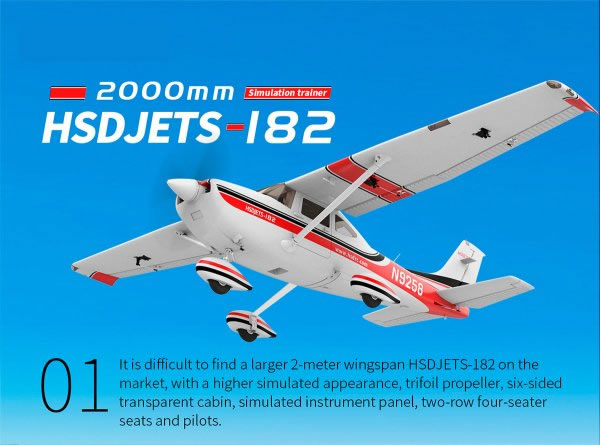 HSD Cessna 182 2000mm Red PNP RC Airplane