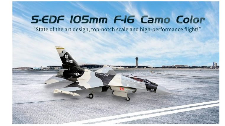 HSD F-16 Black and White Snow 105mm Jet PNP RC Airplane