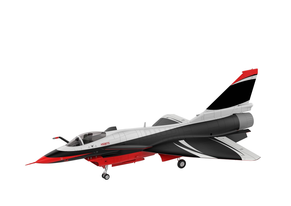 HSD Jet J-10 8kg Turbine Foam Jet PNP smoke turbine Black/Red & White RC Jet