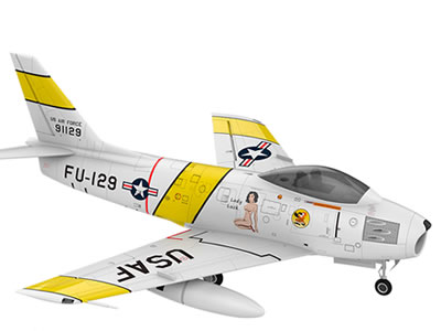 HSD F-86 Sabre Yellow Ribbon 120mm PNP RC Jet