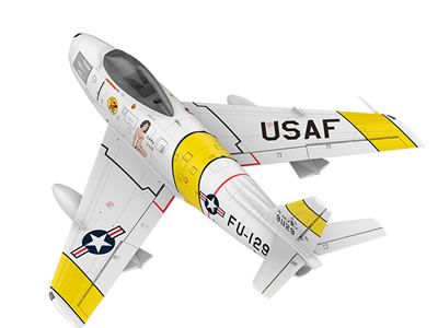 HSD F-86 Sabre Yellow Ribbon 120mm PNP RC Jet