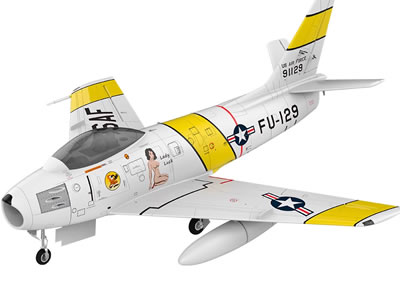 HSD F-86 Sabre Yellow Ribbon 120mm PNP RC Jet