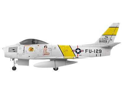 HSD F-86 Sabre Yellow Ribbon 120mm PNP RC Jet